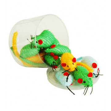 Brinquedo Ratinho Colorido de Felcro - 5cm
